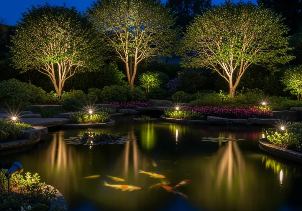 Perimeter Uplighting for Trees and Shrubs