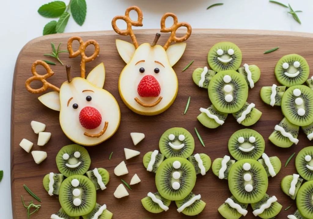 Reindeer and Gingerbread Man Fruit Designs