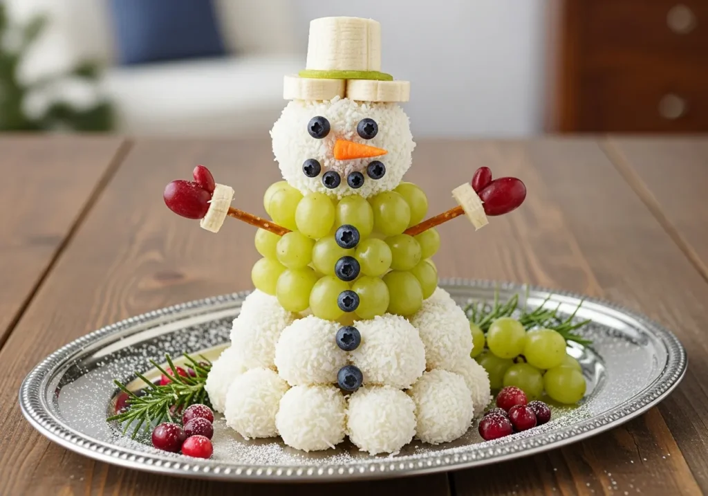 Snowman Fruit Platter Creation