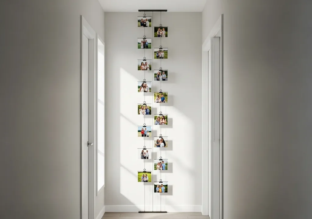 Vertical Photo String Arrangement