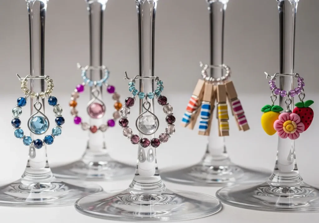 Wine Glass Charms for Easy Identification