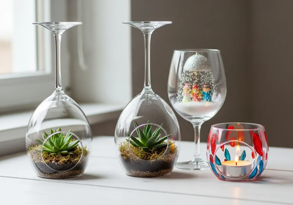 Wine Glass Terrariums and Alternative Uses