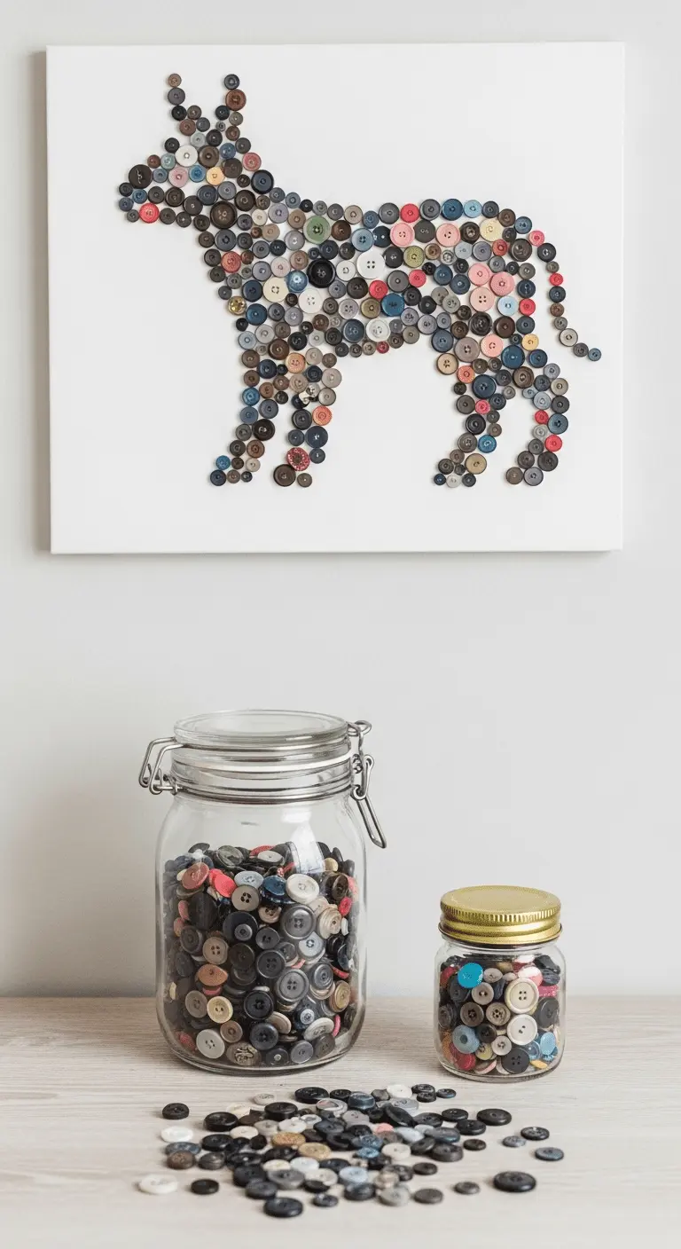 14 +DIY Button Art Ideas for Room