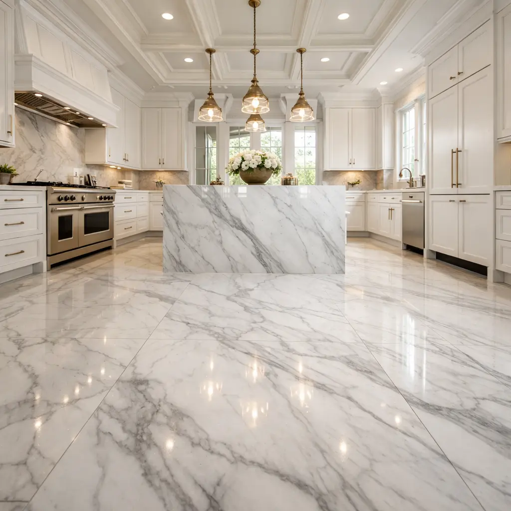 15+ Stunning Marble Floor Ideas for Your Kitchen