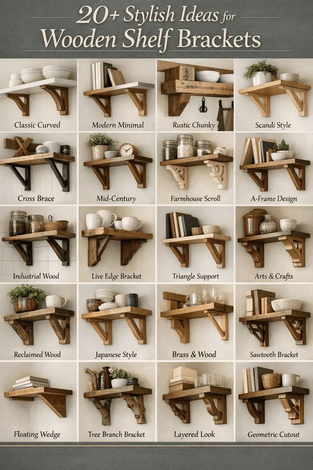 20+ Stylish Ideas for Wooden Shelf Brackets