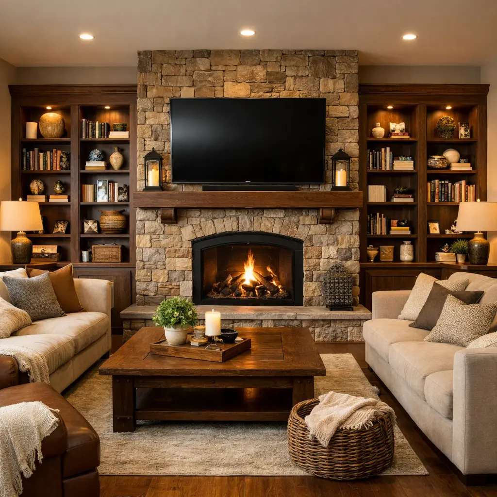 21 Fireplace Ideas With TV for a Stylish Living Room