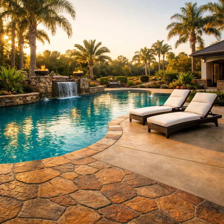 13+ Stunning Concrete Pool Deck Ideas