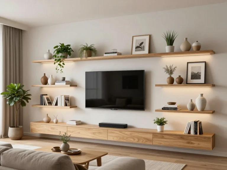 15 Creative Floating Shelf Ideas Around the TV