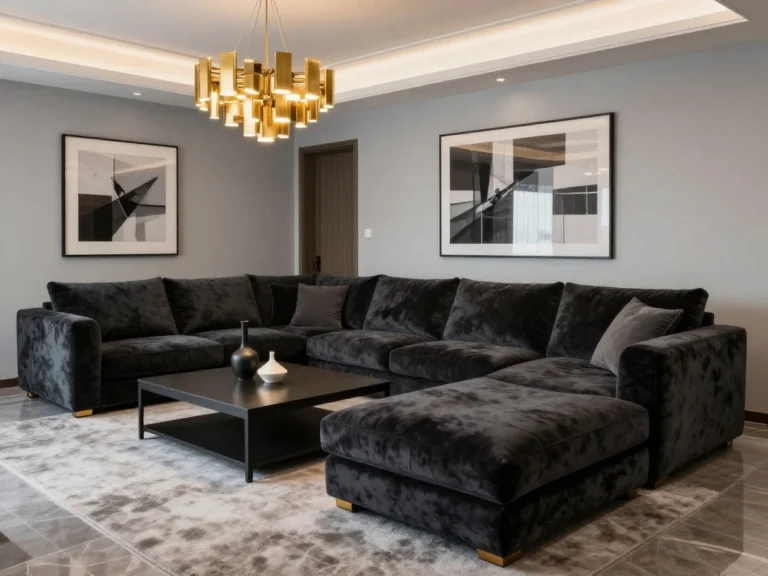 15 Grey Black and Gold Living Room Ideas