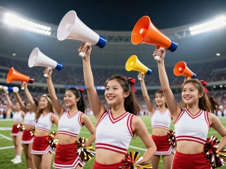A bright, cheerful phot cheer megaphone ideas