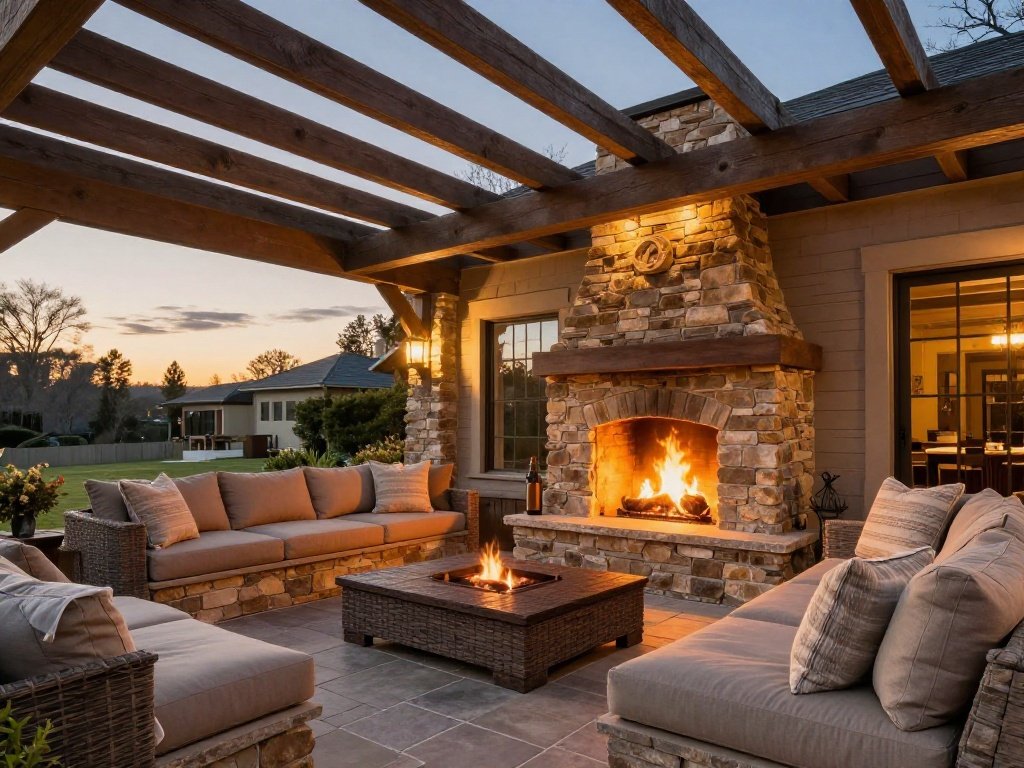 17 Outdoor Fireplace and Covered Patio Ideas