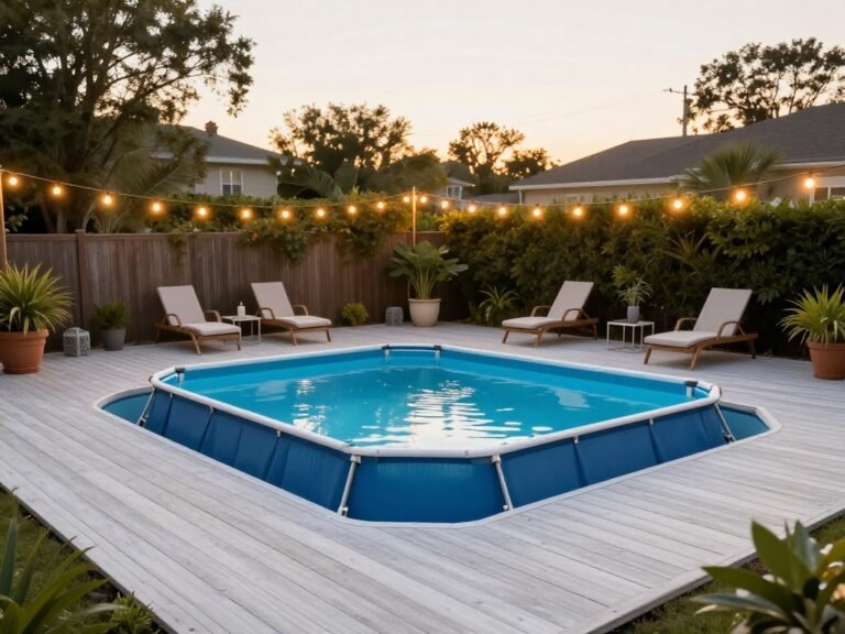 A stunning backyard above ground pool