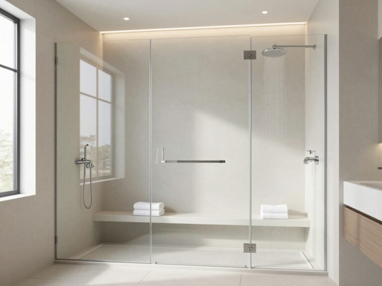 walk-in shower with bench ideas